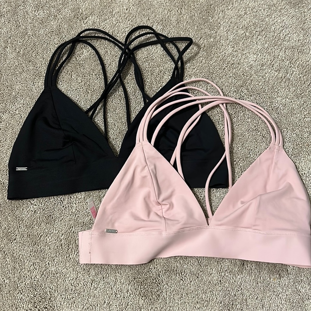 pink bralettes